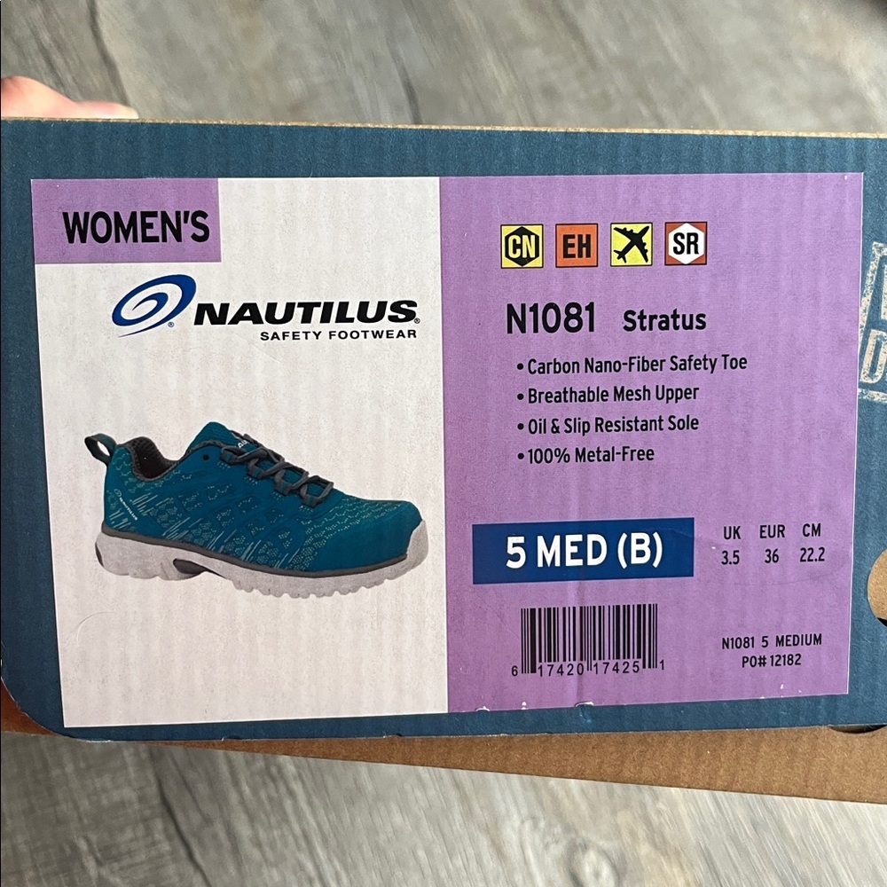 Nautilus Safety Footwear NEW N1081 Steel-toe Slip Resistant Teal Women's Sz 5 - Picture 3 of 8